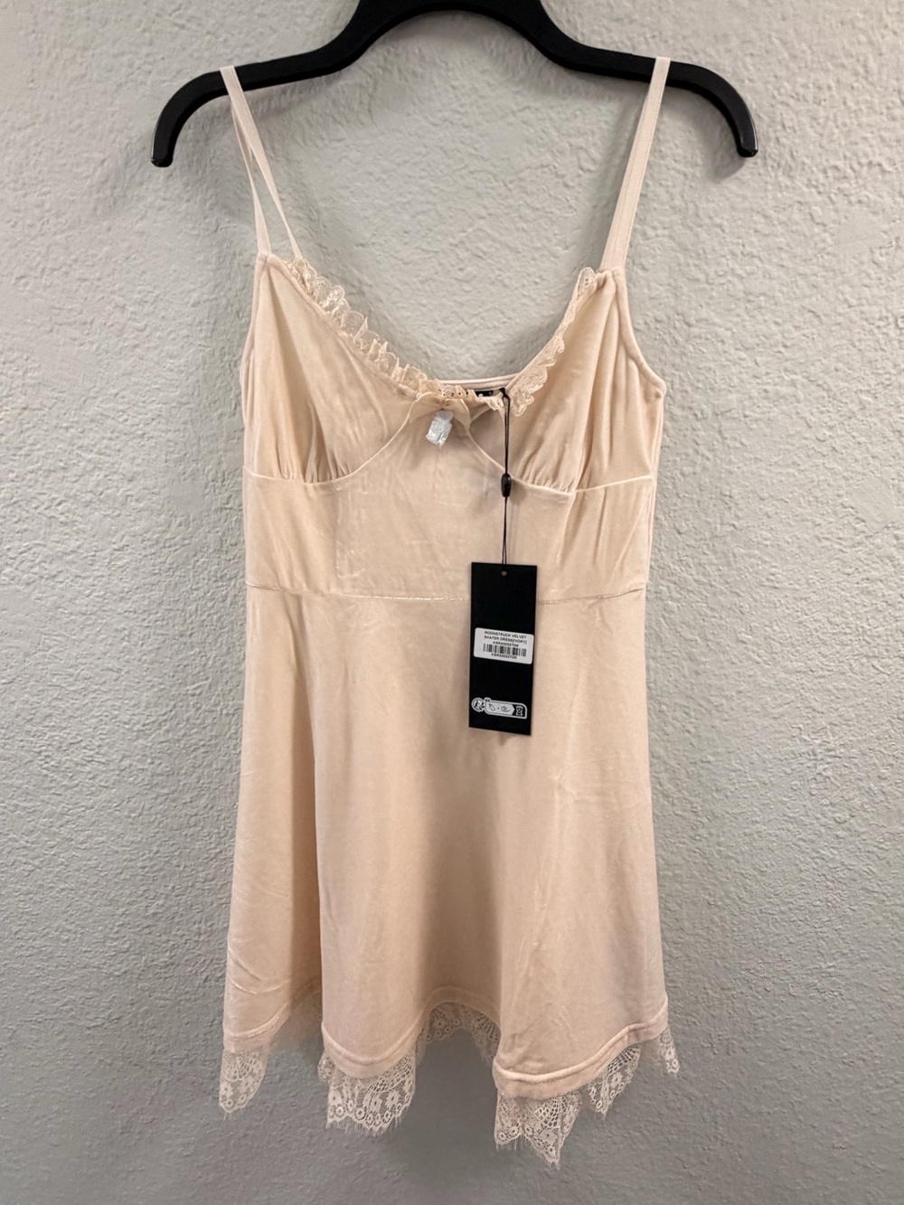 Killstar Women's Cream Lace-Trim Slip Dress
